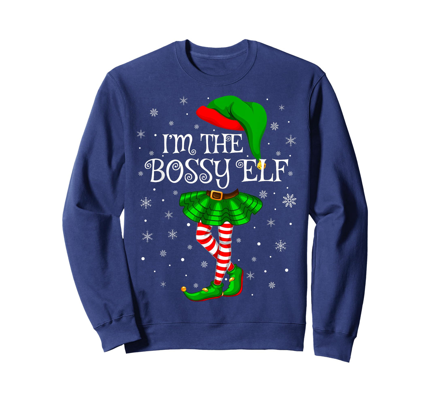Family Matching Women Girls I'm The Bossy Elf Christmas T-Shirt