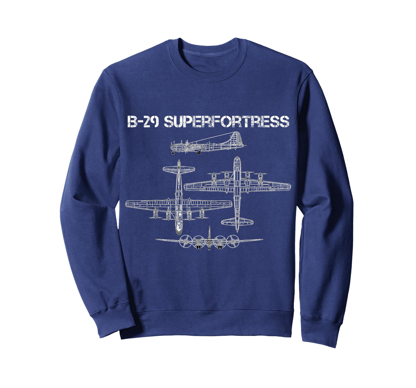B-29 Superfortress WW2 Heavy Bomber Aircraft Blueprint T-Shirt