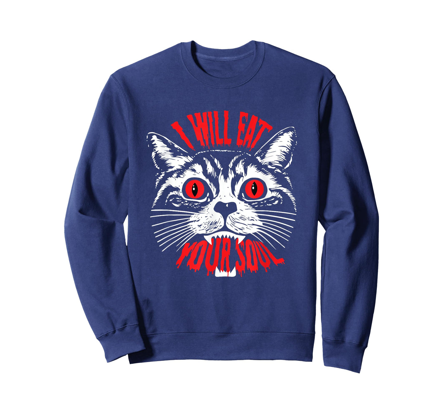 I Will Eat Your Soul Satanic Cat Spooky design for Halloween T-Shirt