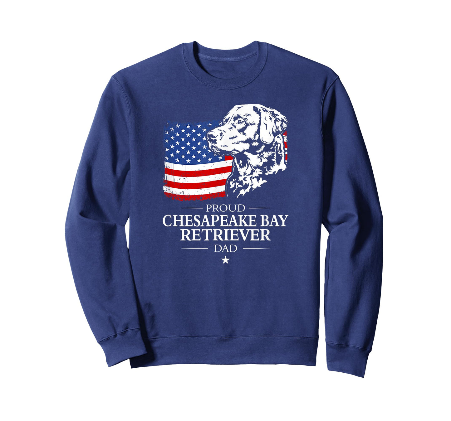 Chesapeake Bay Retriever Dad American US Flag Patriotic Dog T-Shirt
