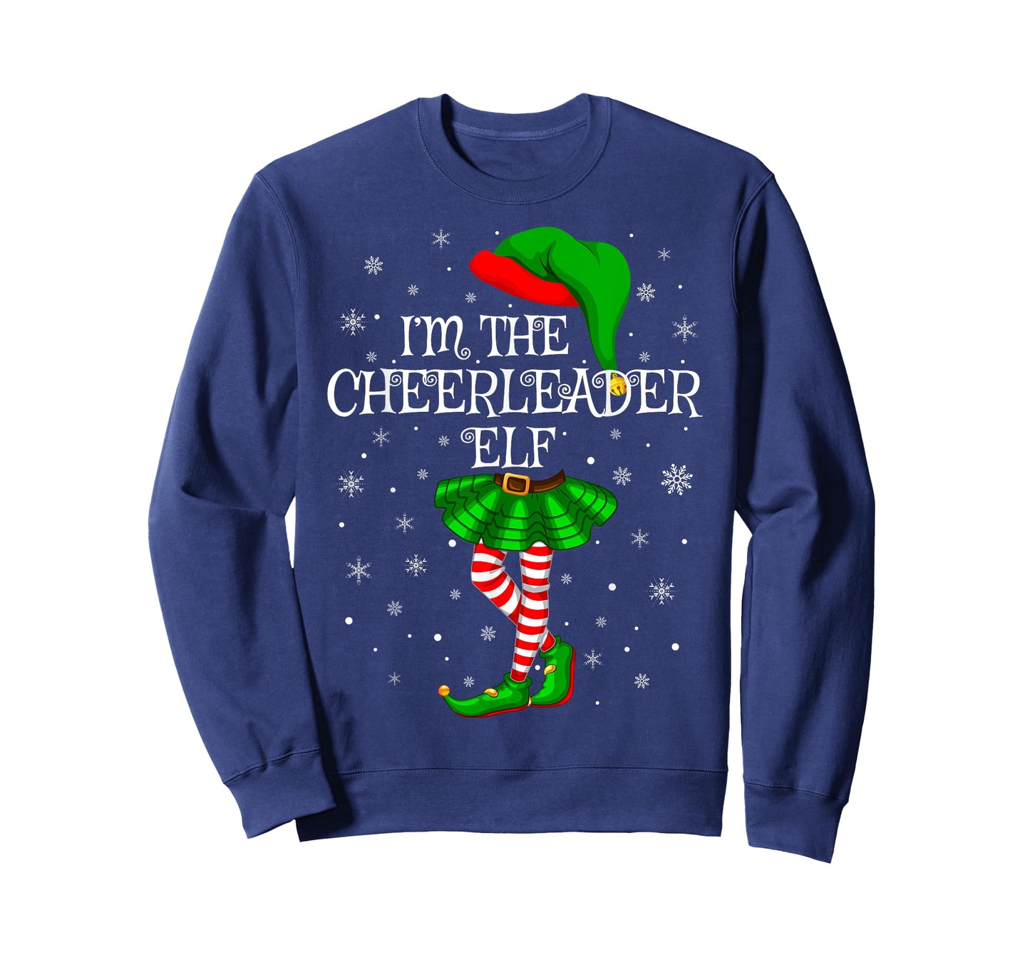 Cheerleader Elf Christmas Matching Family Women Girls Elf T-Shirt
