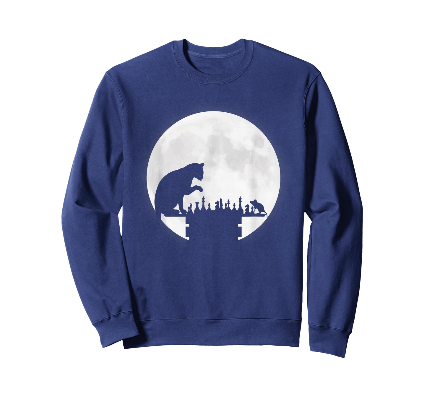 Funny Chess Board Cat Mouse Chess Playing Moon Graphics Gift T-Shirt