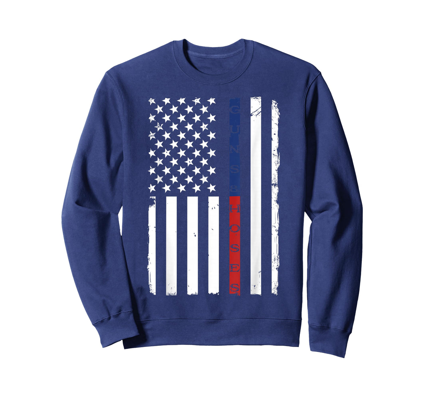 Guns & Hoses Thin Blue Red Line Police & Fire Appreciation T-Shirt