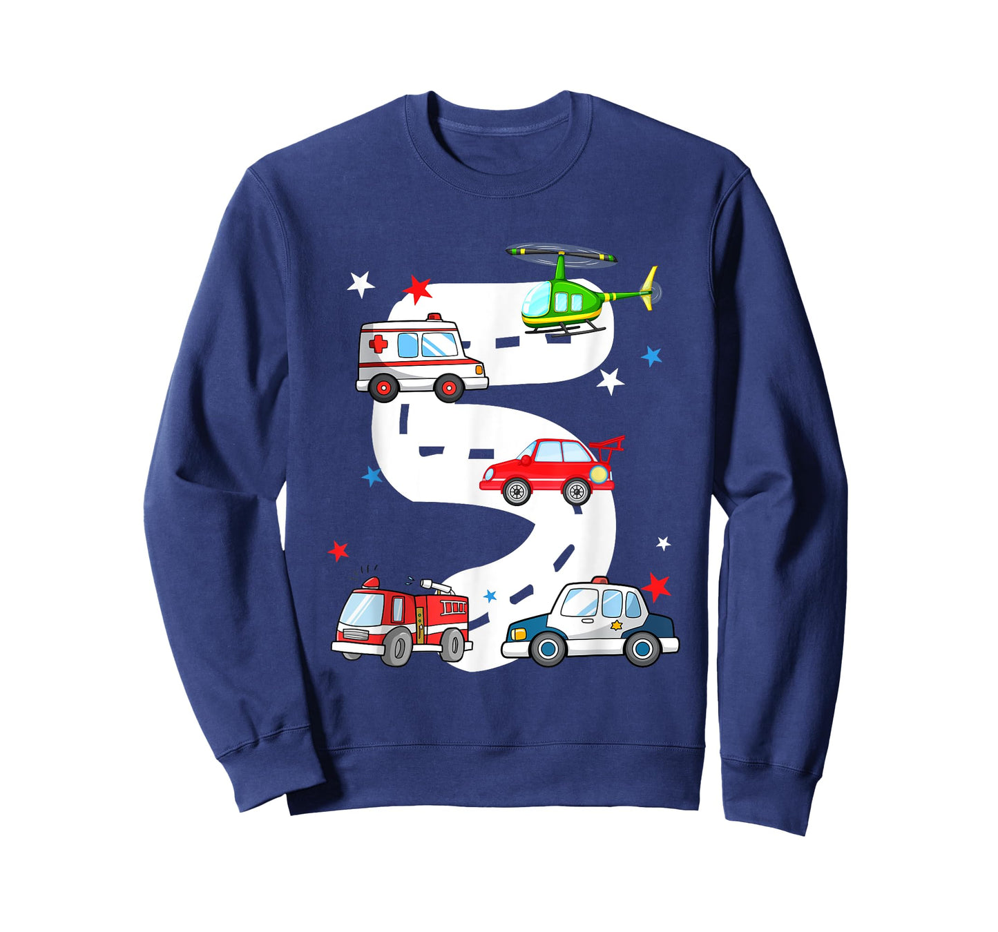 5th Birthday Emergency Vehicles 5 Year Old Birthday Kids T-Shirt