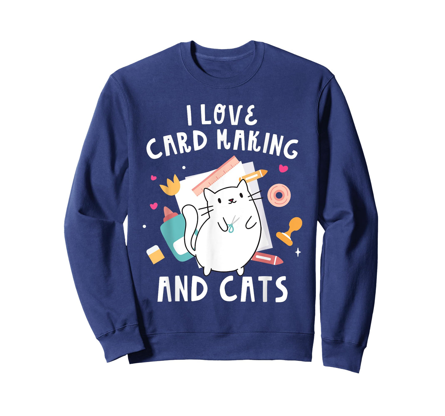 I Love Card Making And Cats Funny Handmade Card T-Shirt