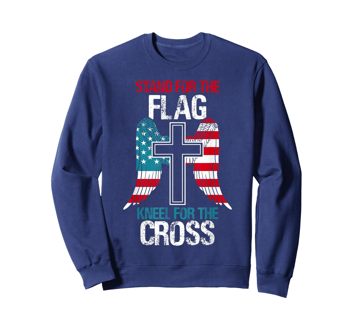 Stand For The Flag Kneel For The Cross USA Flag American T-Shirt