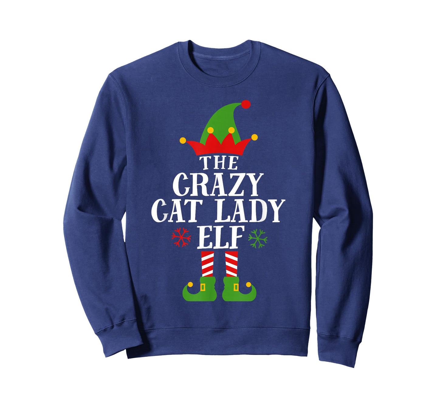 The Crazy Cat Lady Elf Funny Matching Christmas Pajama T-Shirt