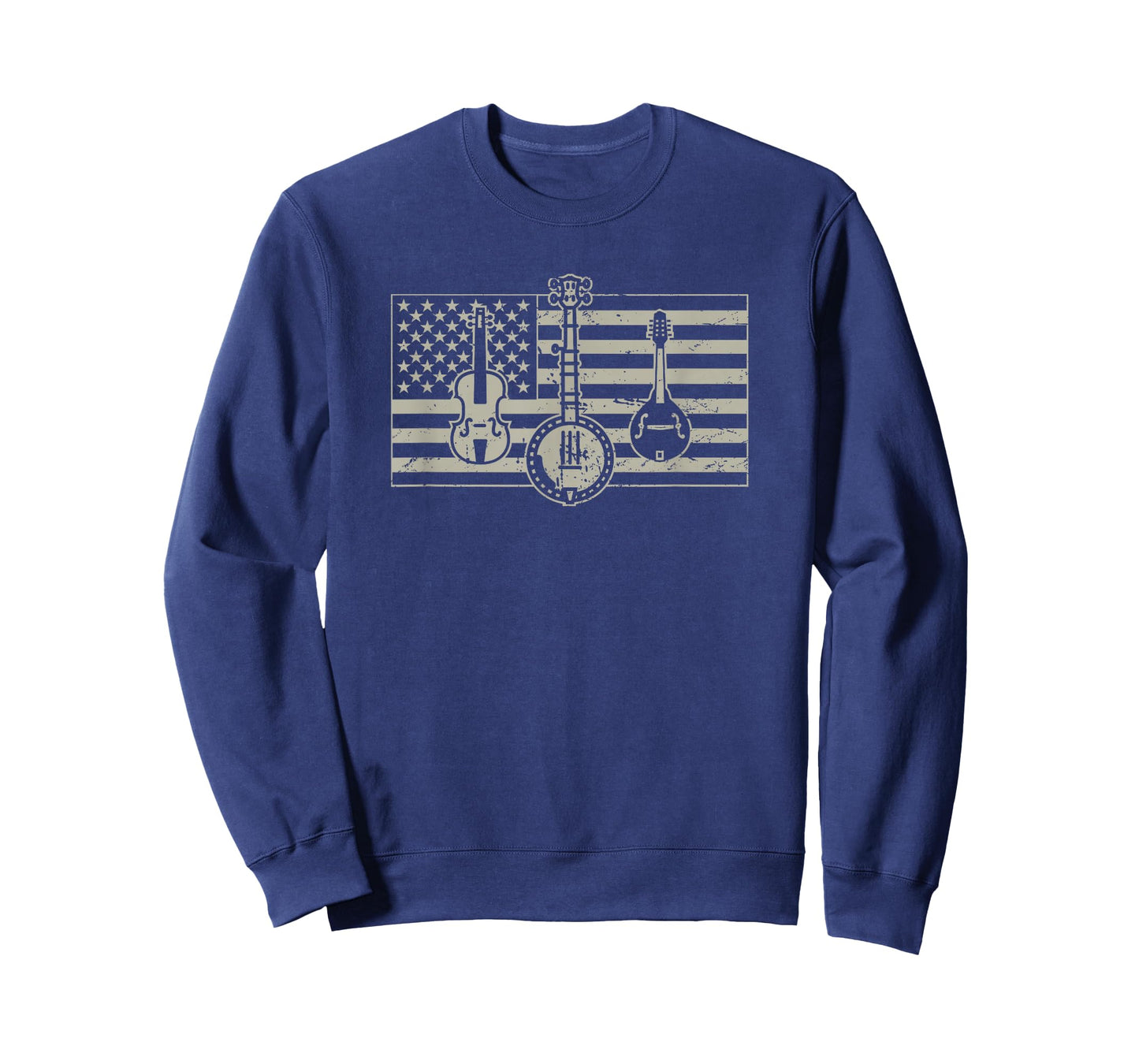Bluegrass T-Shirt/USA Flag Guitar Banjo Mandolin T-Shirt