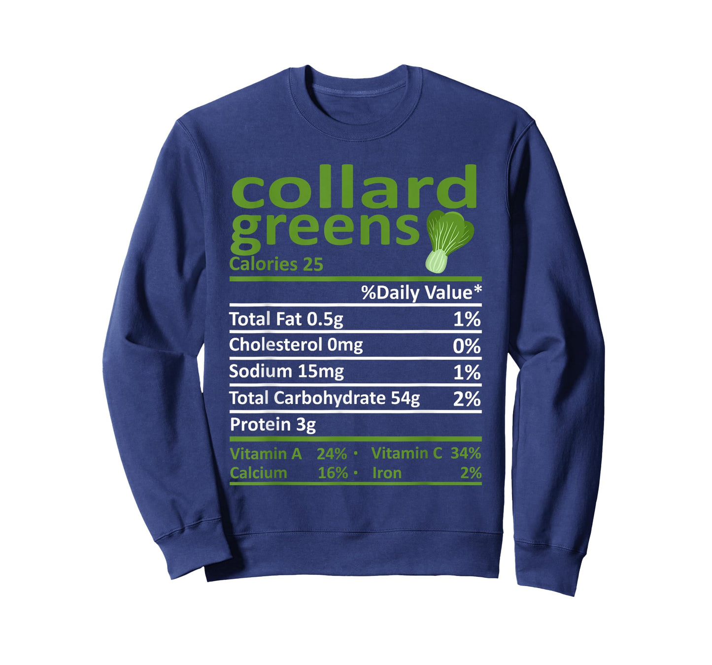 Collard Greens Nutrition Food Thanksgiving Costume Christmas T-Shirt