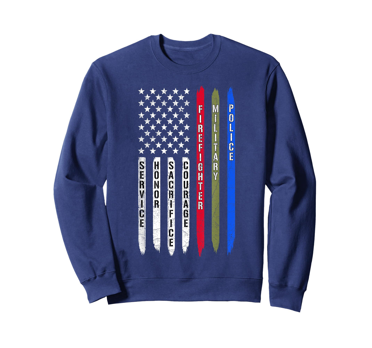 Police Military Fire Firefighter Thin Line Usa American Flag T-Shirt
