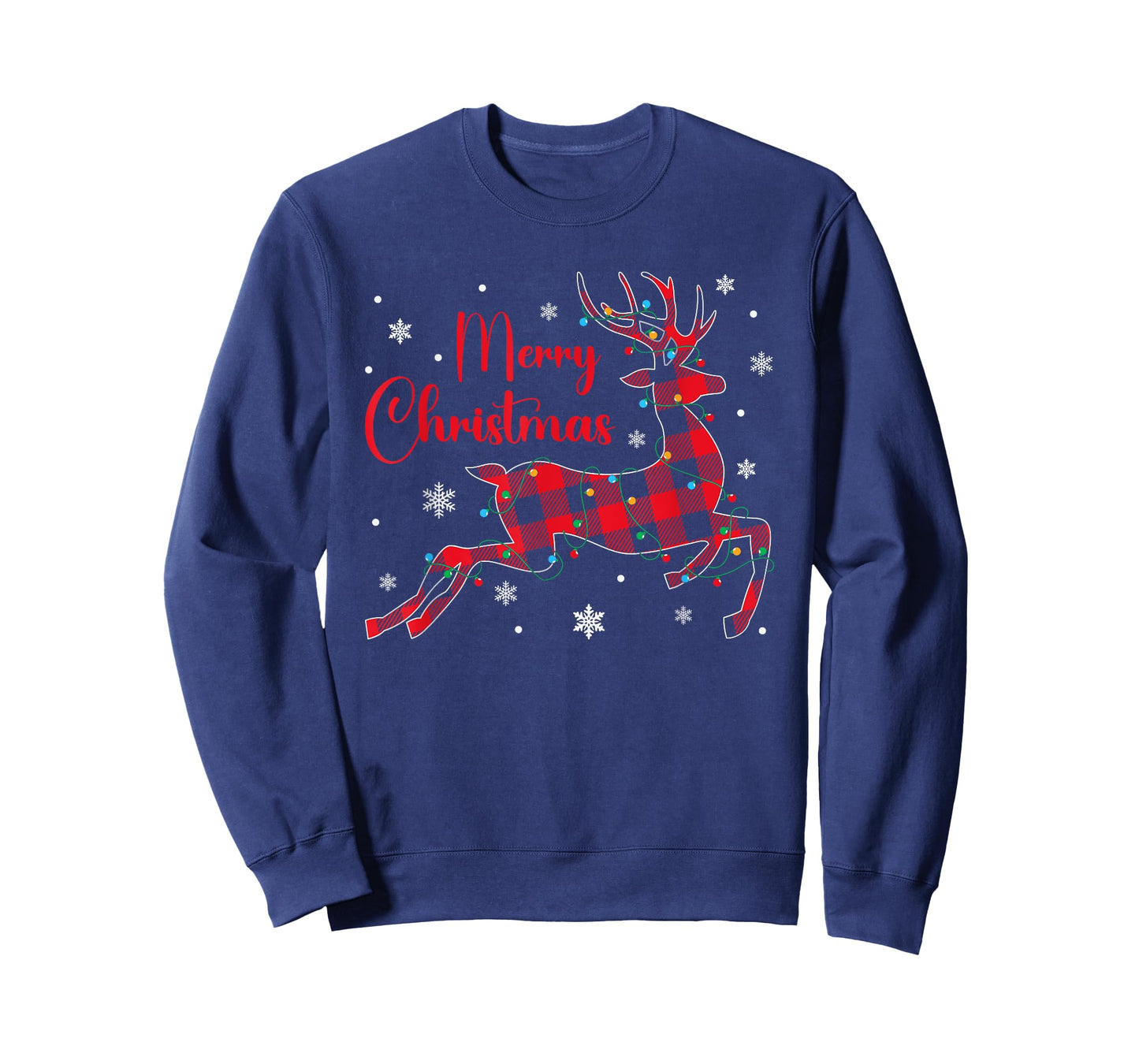 Christmas Pajamas Red Plaid Reindeer Buffalo Plaid Christmas T-Shirt