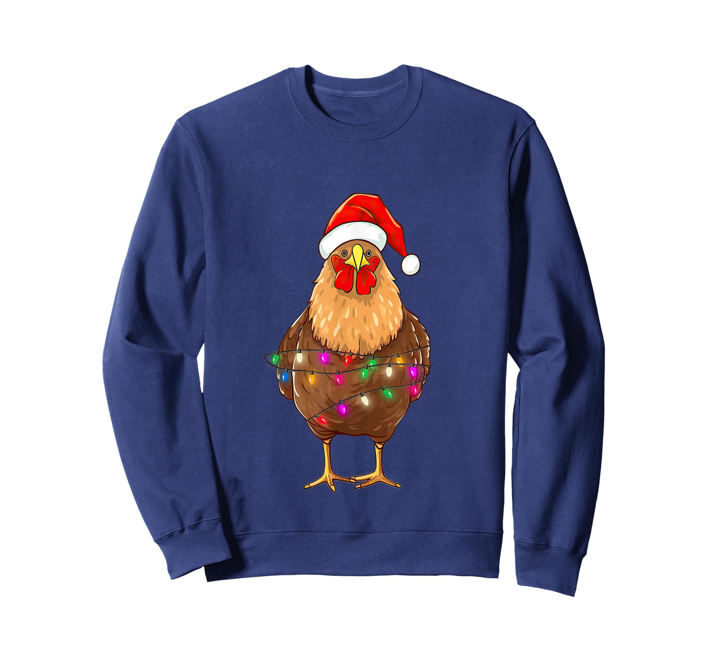 Chicken Christmas Lights Chicken Santa Farmer Xmas T-Shirt