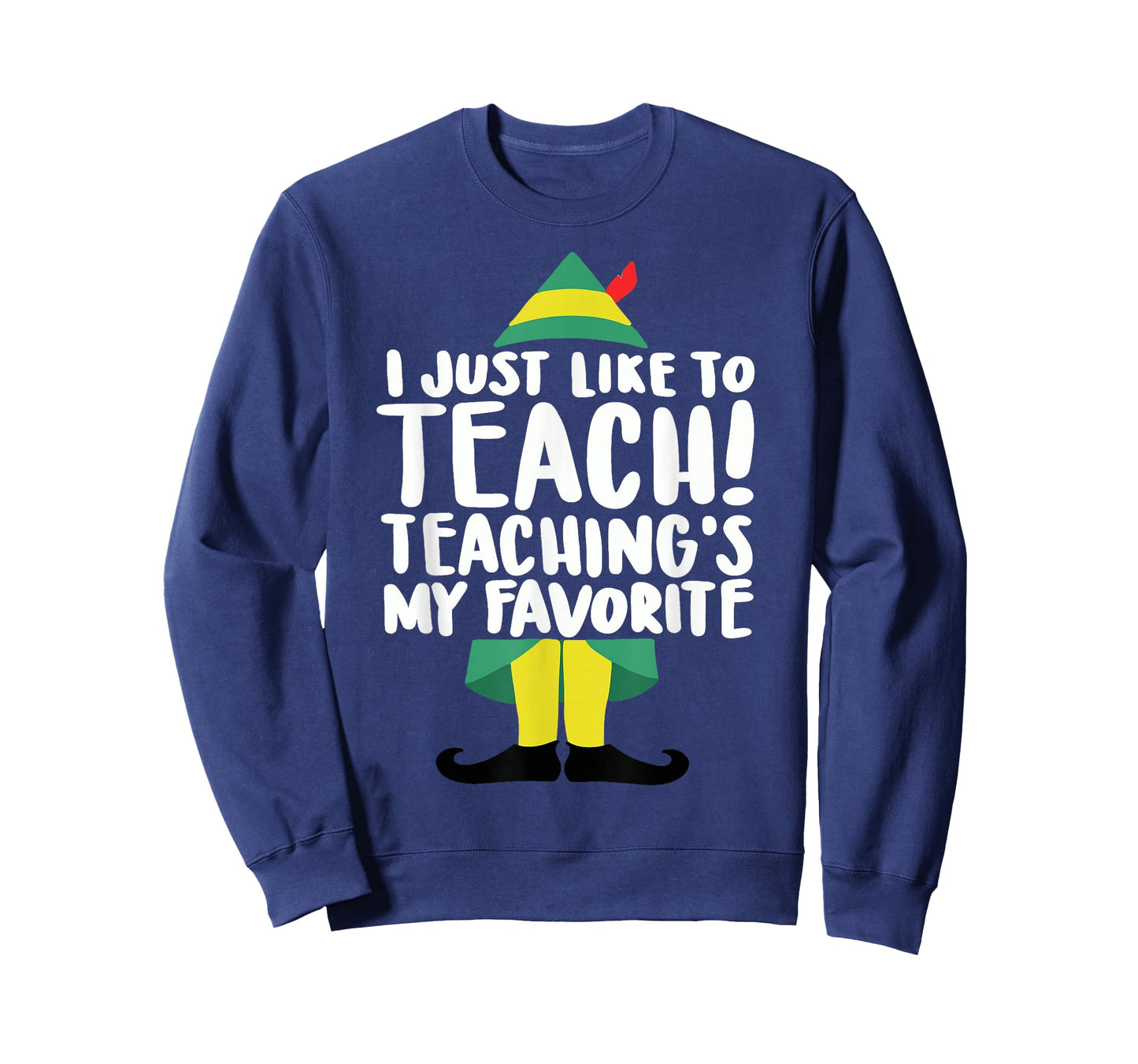 duble2t I Just Like to Teach Teachings My Favorite Elf Teacher Unisex-Adults & Unisex-Kids Red Short Sleeve T-Shirt