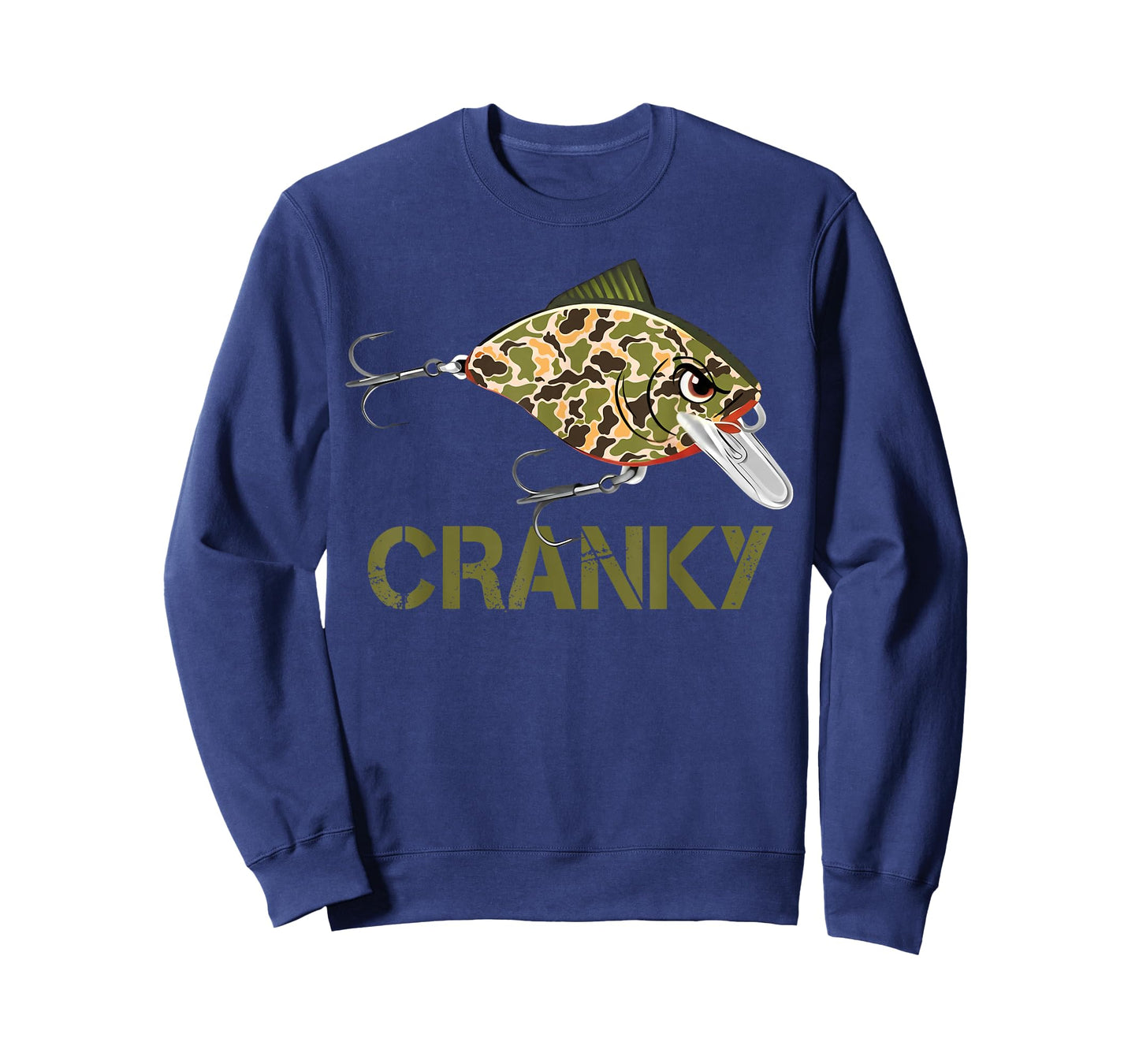 Cranky Camo Crankbait Fish Lure Angler Funny Father's Day T-Shirt