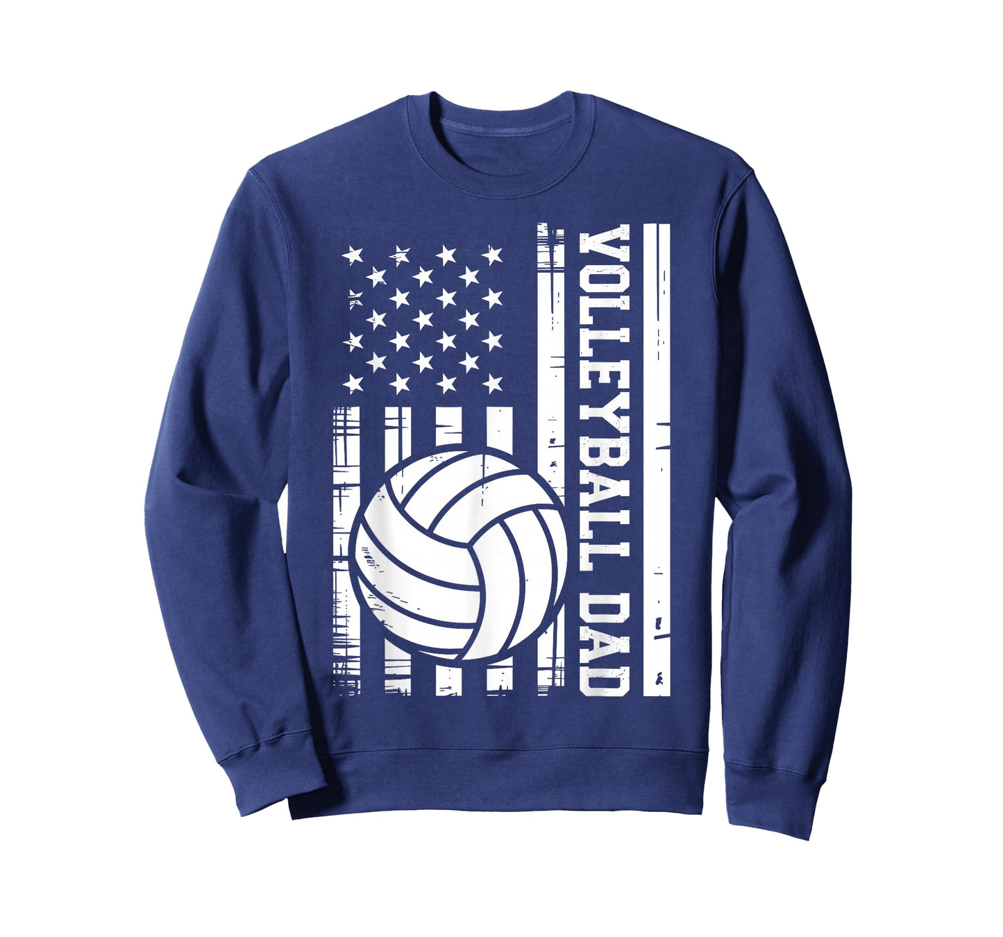 Mens Retro Fathers Day Daddy Papa Vintage Volleyball Dad USA Flag T-Shirt