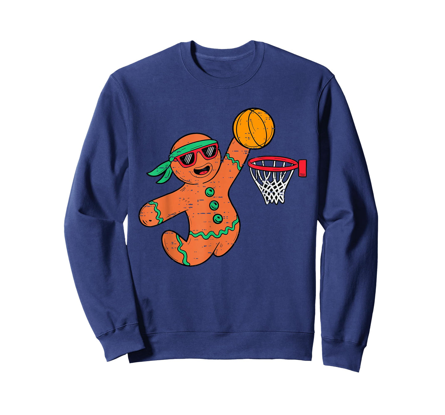 Funny Gingerbread Basketball Christmas Xmas Mens Boys Kids T-Shirt