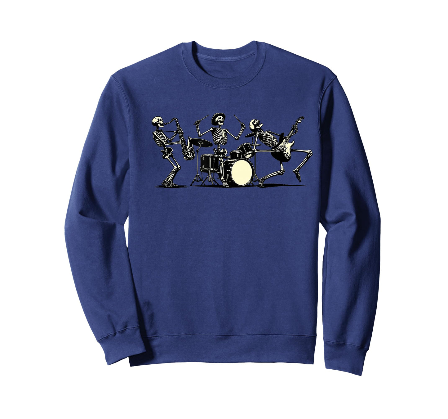 Retro Rock Music Skeleton Funny Vintage Skeleton Band Music T-Shirt