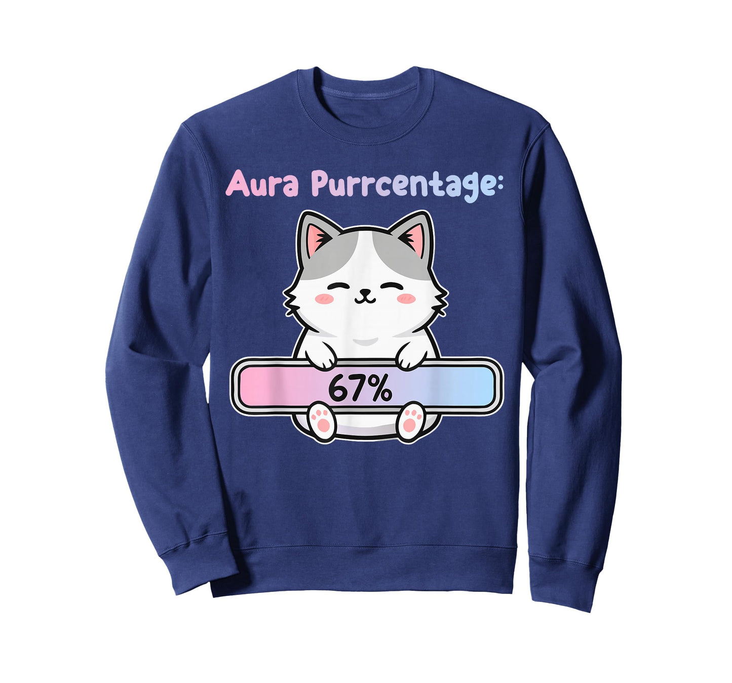 67 Funny Cat Aura Energy at Six Seven Meme Gen Z Alpha T-Shirt
