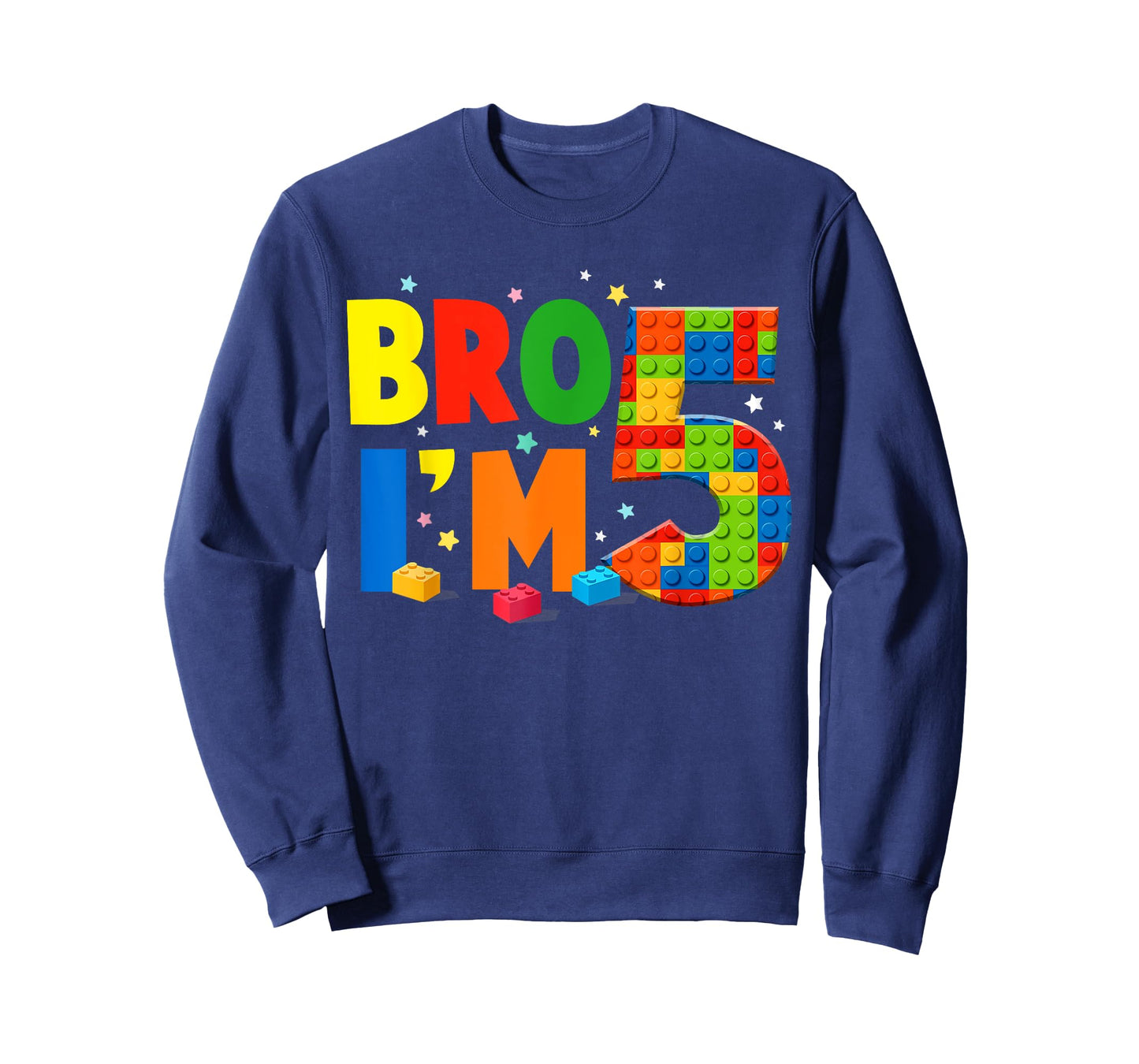 Birthday Boy Shirt Bro I’m 5 Year Old Building Blocks Brick T-Shirt