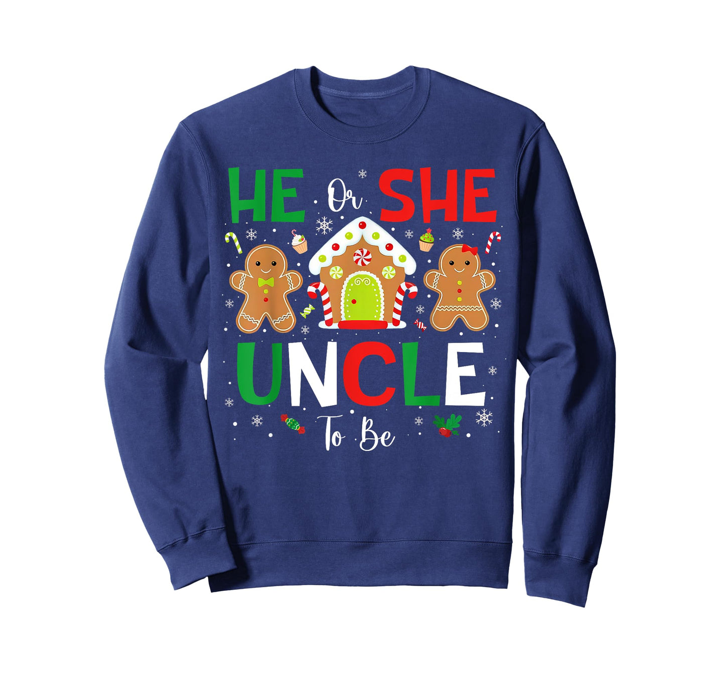 Gingerbread He or She Uncle To Be Christmas Gender Reveal T-Shirt
