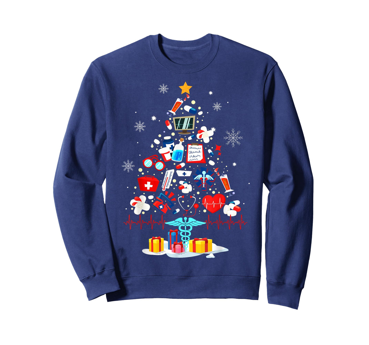 Christmas Tree Medical Tools Funny Nurse At Xmas Looks How T-Shirt