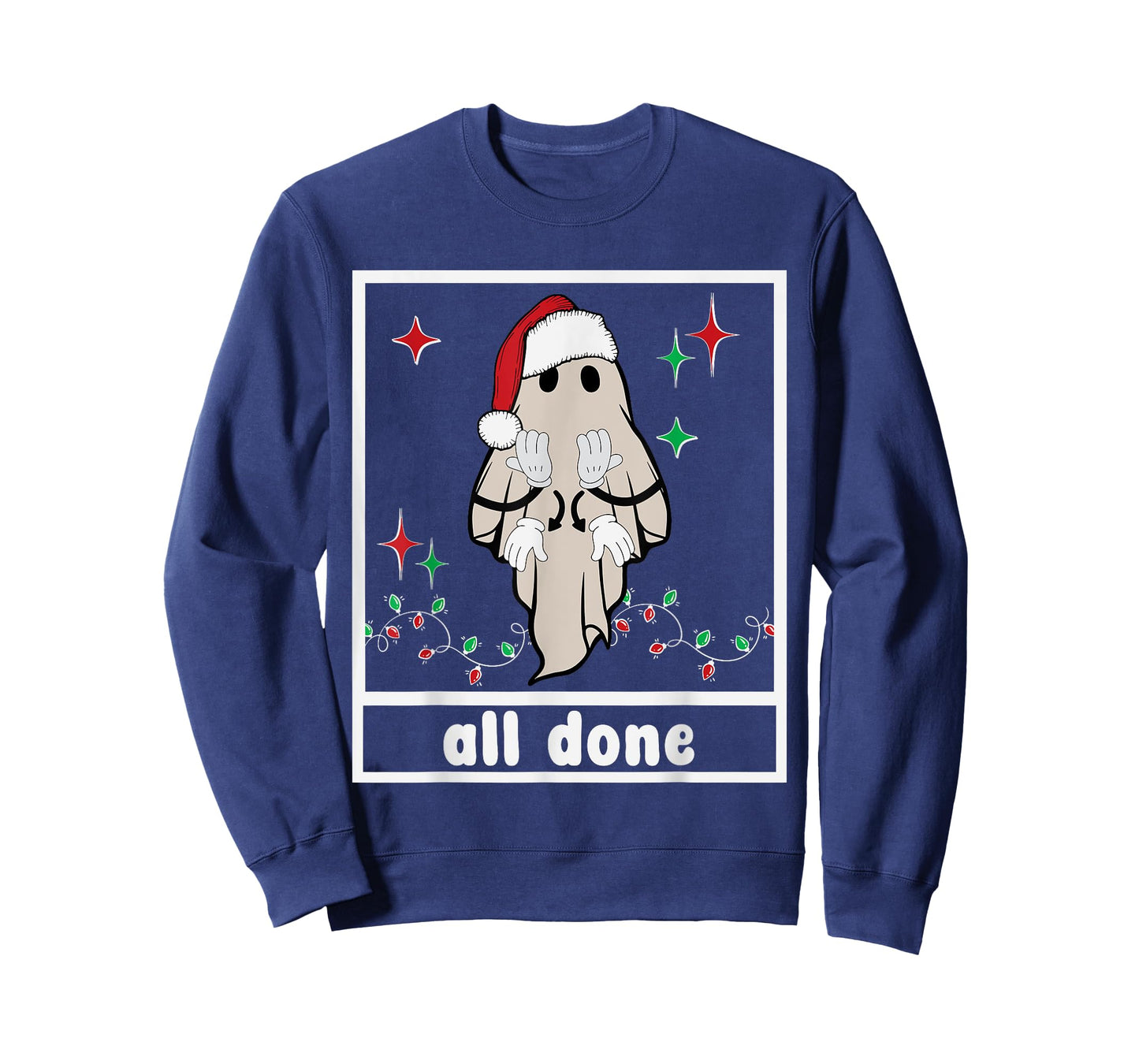 All Done Christmas Ghost Sign Language Speech Pathology Sped T-Shirt