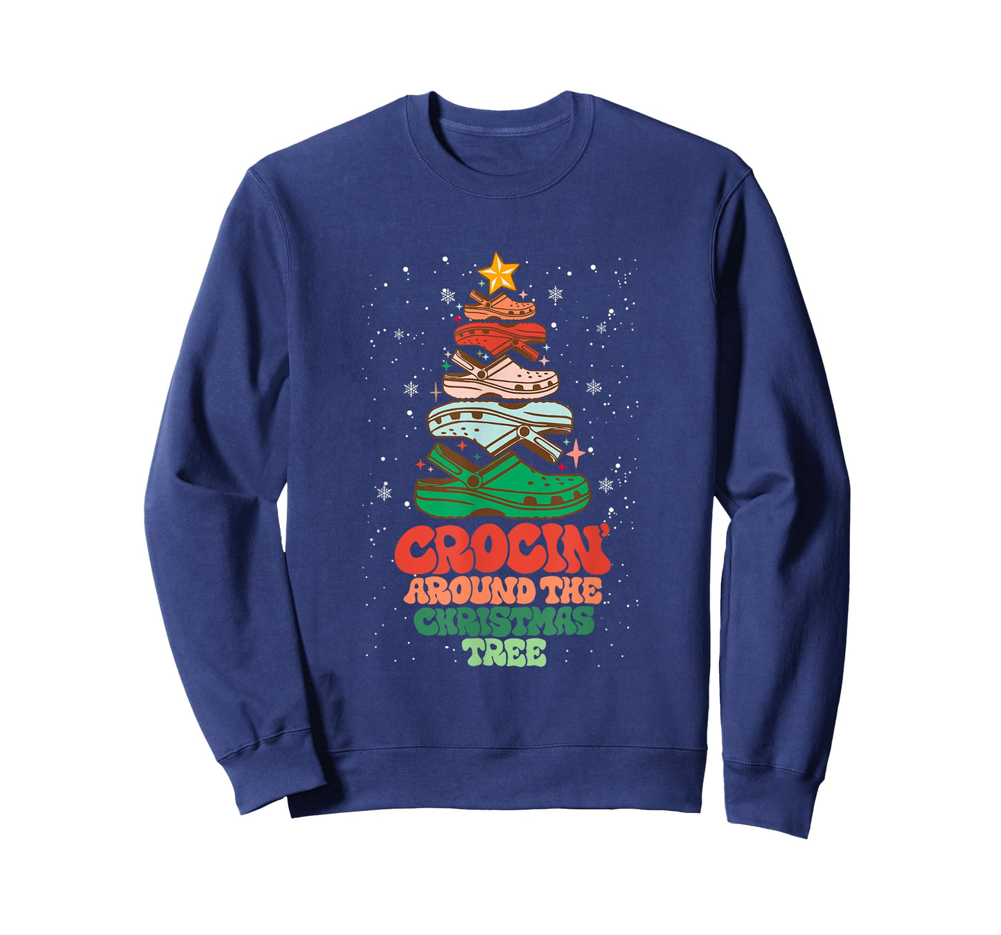 Funny Christmas Crocing Around The Christmas Tree Vintage T-Shirt
