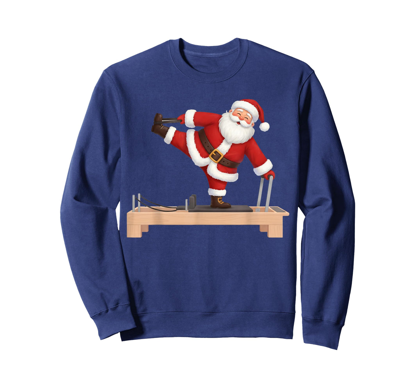 Funny Santa Doing Reformer Pilates Christmas Xmas Pilates T-Shirt