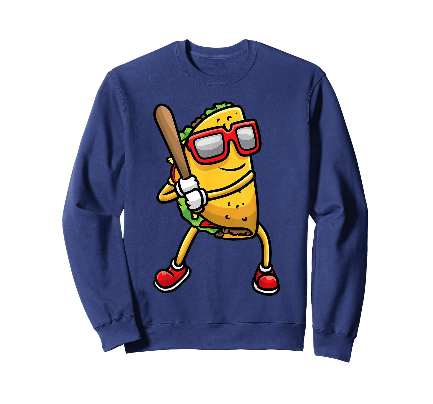 Taco Playing Baseball Mexican Cinco De Mayo Kids Men T-Shirt