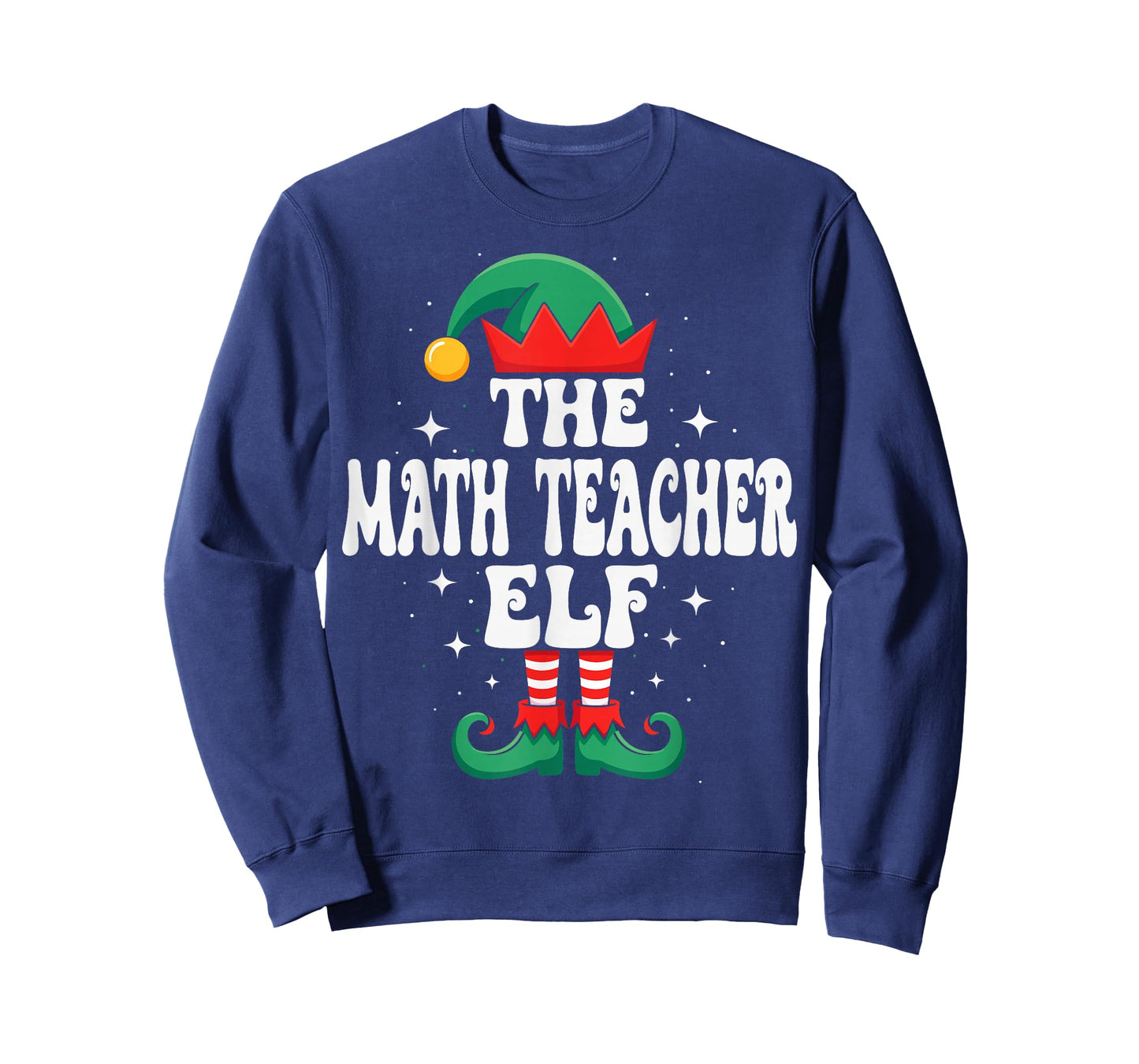 The Math Teacher Elf Funny Christmas Matching Family T-Shirt
