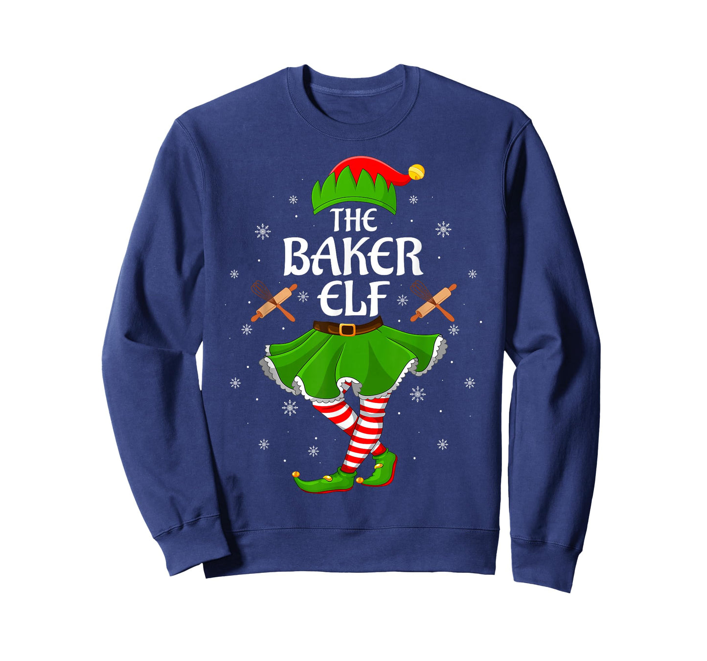 Baker Elf Christmas Family Girls Women Elf Squad Xmas T-Shirt
