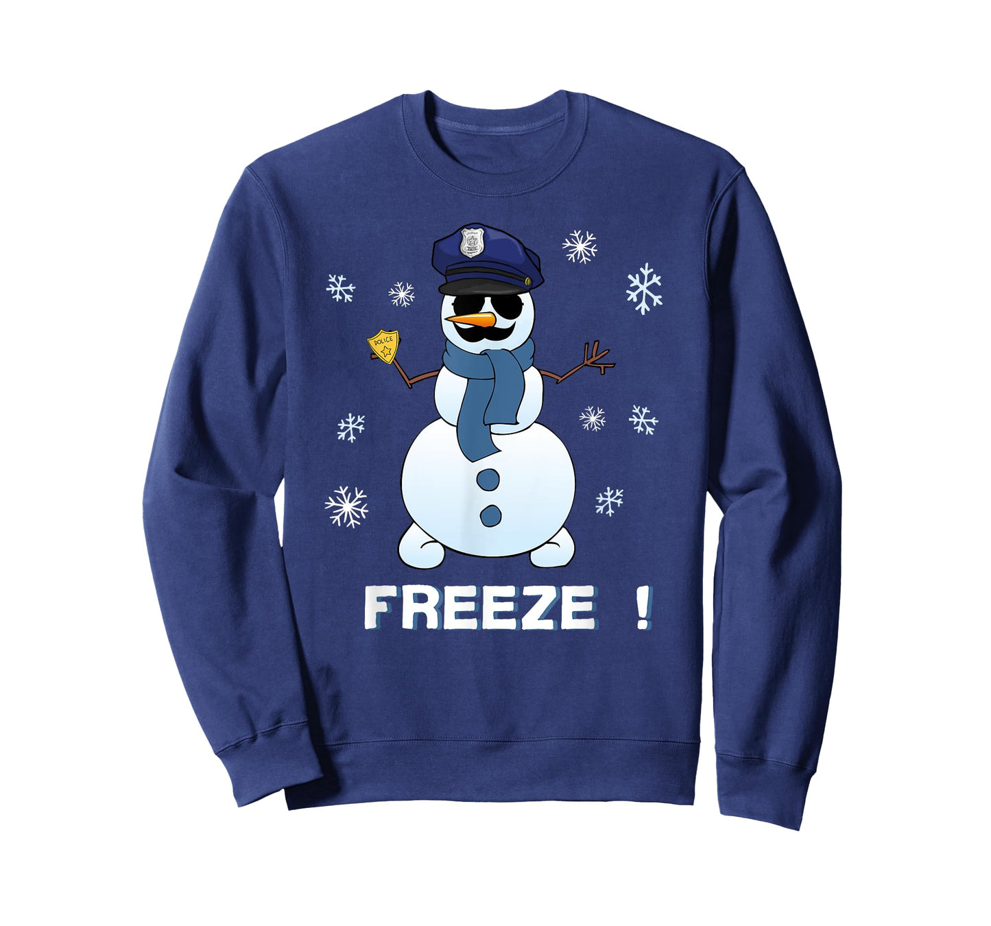 Cop Snowman Shirt Freeze Christmas Party Gift T-Shirt Xmas T-Shirt