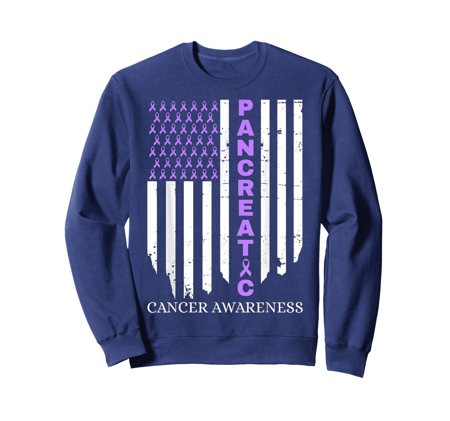 Pancreatic Cancer Awareness American Flag T-Shirt