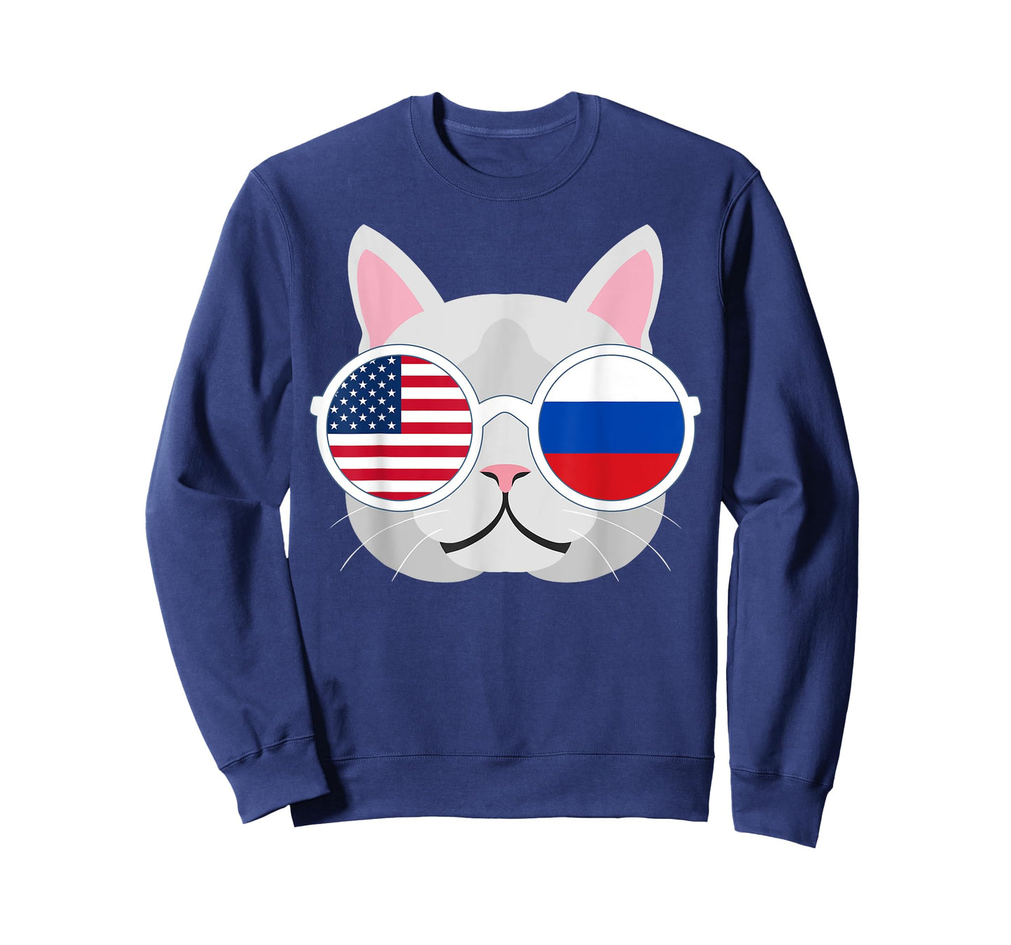 Funny Proud Russian American Flag Russia USA Pride GIft T-Shirt