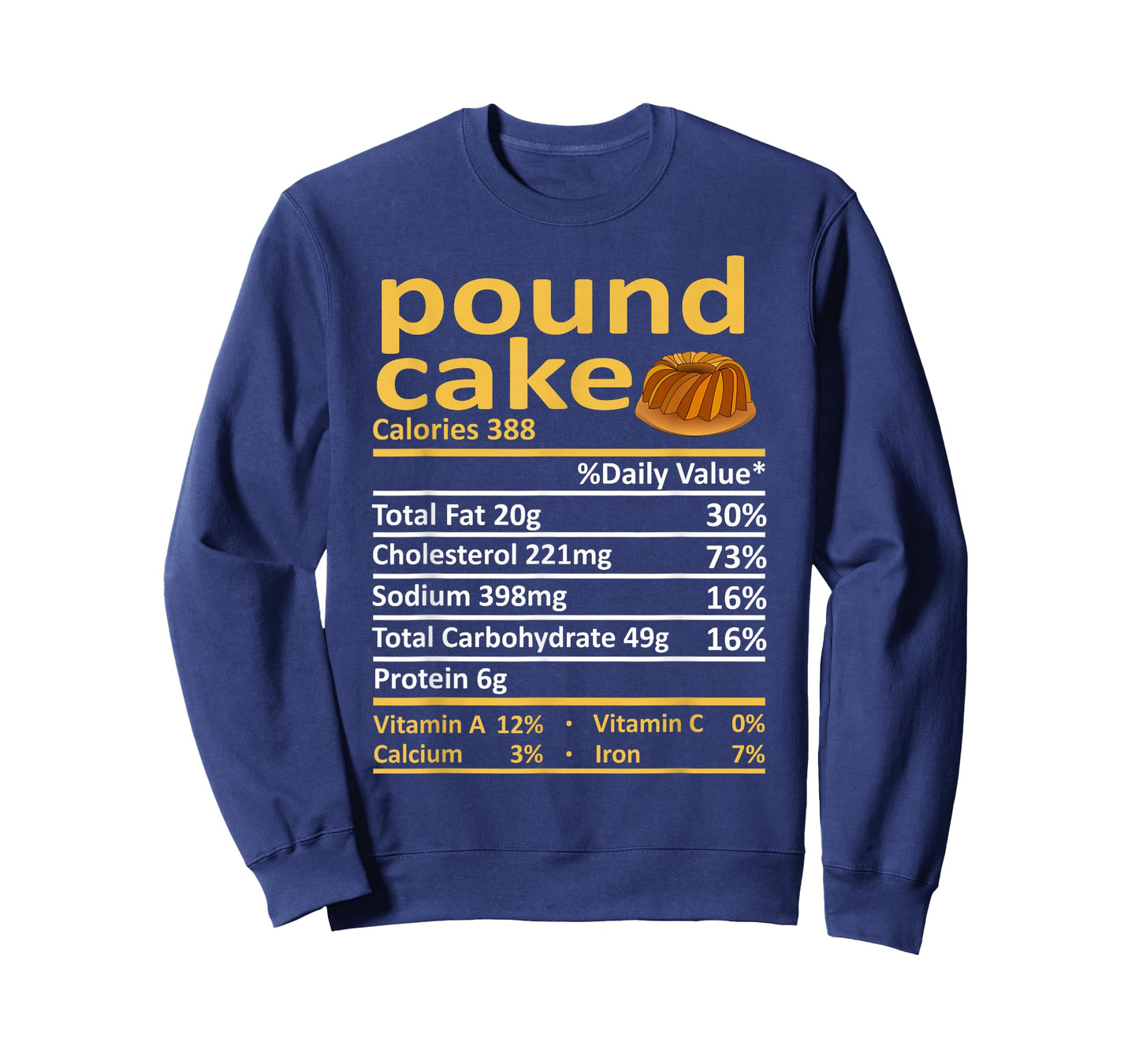 Pound Cake Nutrition Food Thanksgiving Costume Christmas T-Shirt