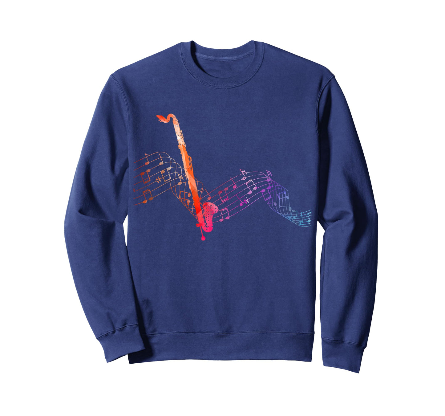 Colorful Bass Clarinet on Music Sheet Contrabass Clarinetist T-Shirt