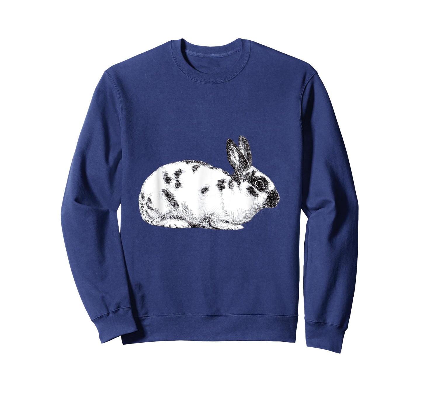 Cute English Spotted Bunny Rabbit Drawing T-Shirt