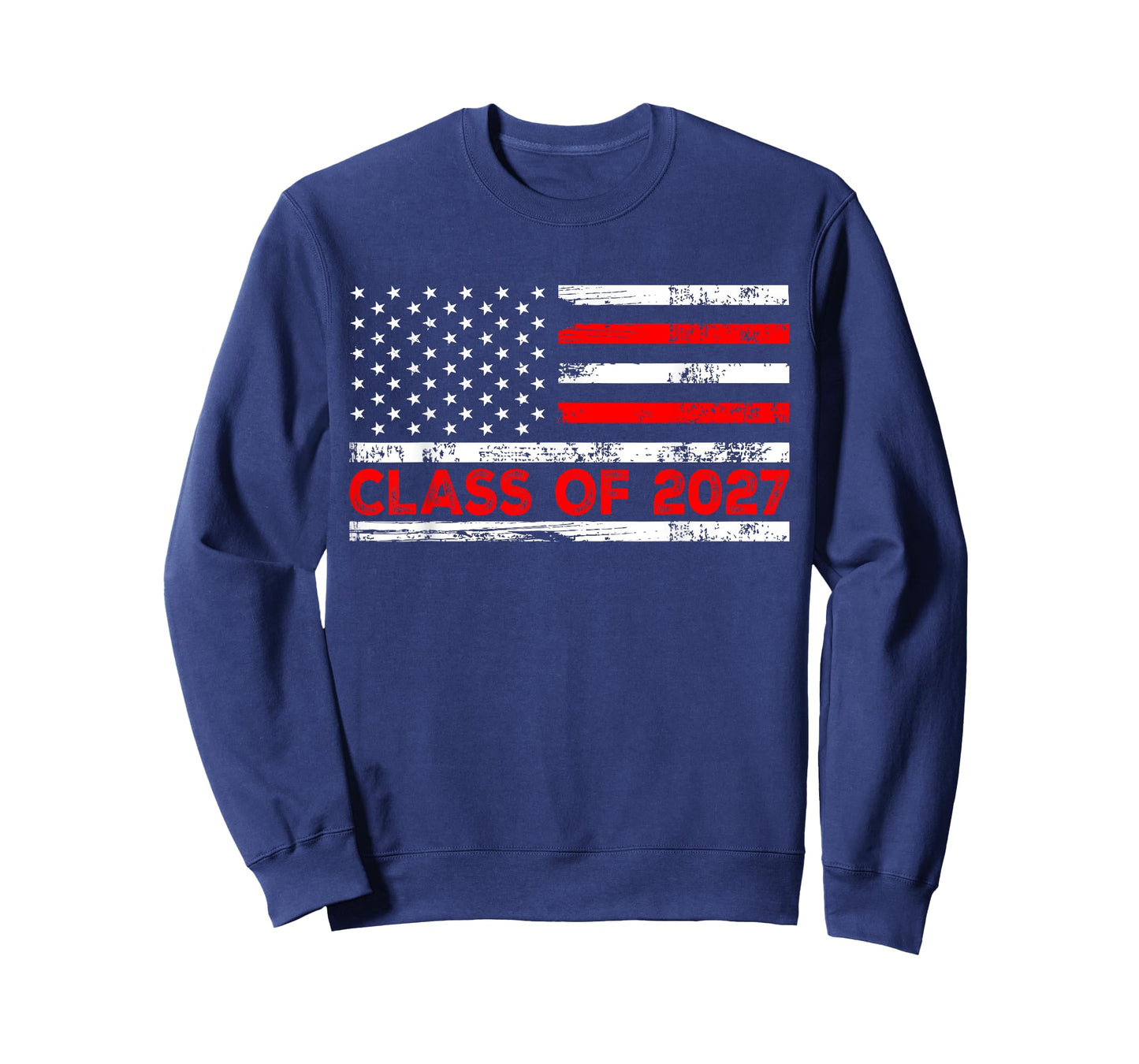 Class of 2027 Future Graduates Senior 2027 American Flag T-Shirt for Women Kids Men