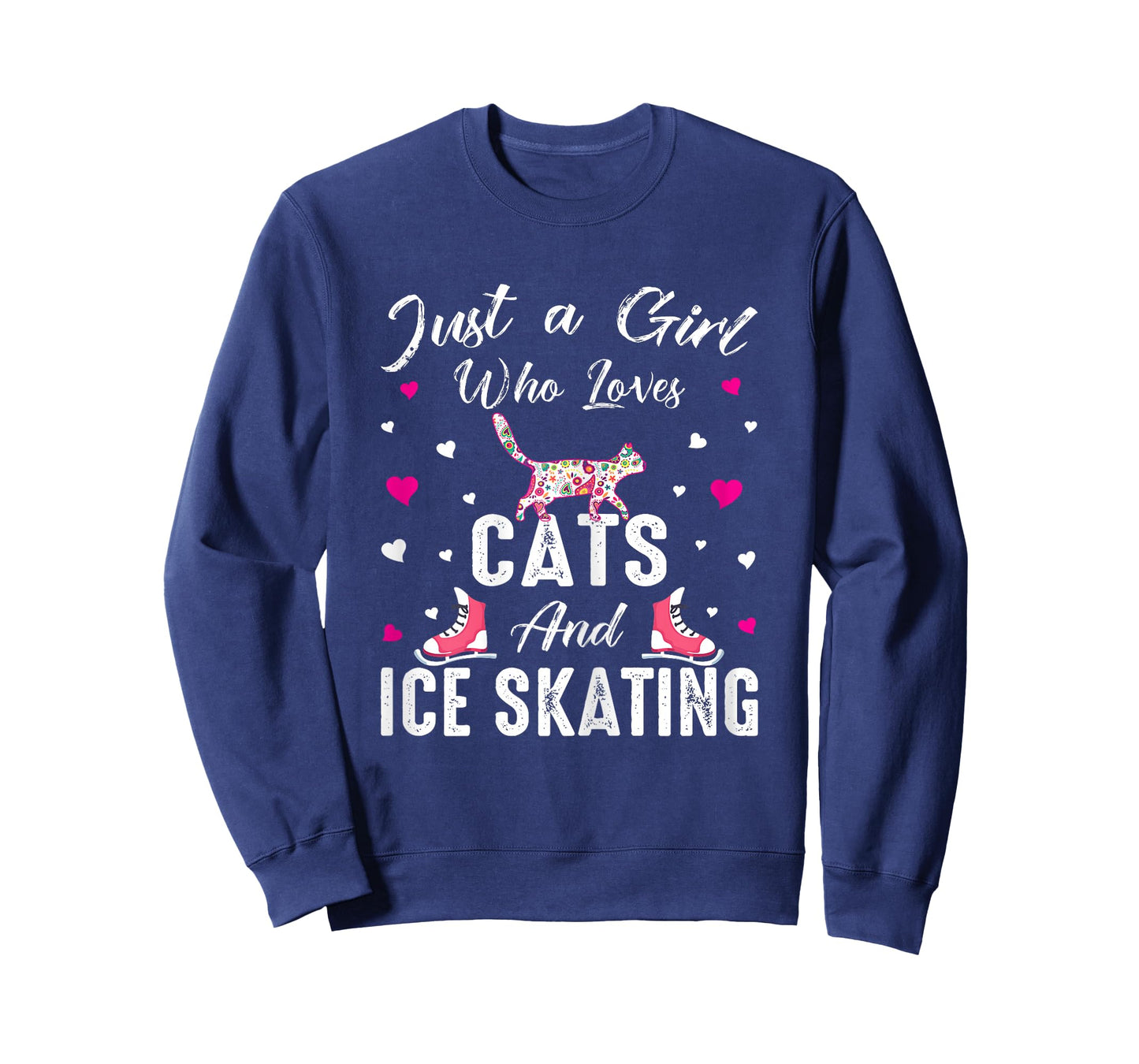 Just A Girl Who Loves Cats and Ice Skating Skate Girl T-Shirt