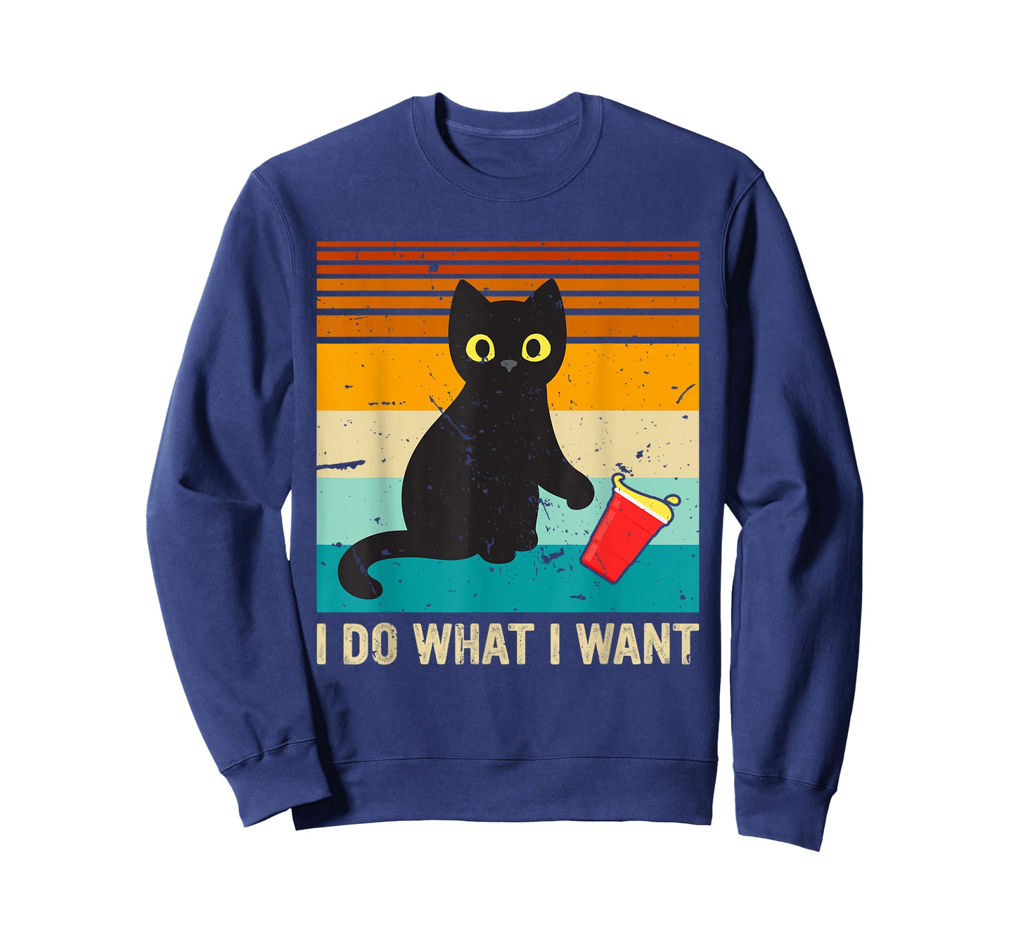 Do What I Want Vintage Black Cat Red Cup Funny My Cat T-Shirt for Men Women Kids