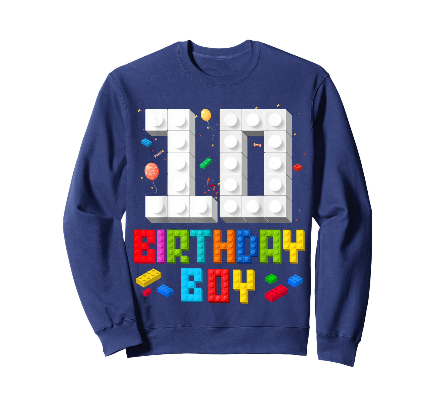10th Birthday Boy Master Builder 10 Years Old Building Block T-Shirt