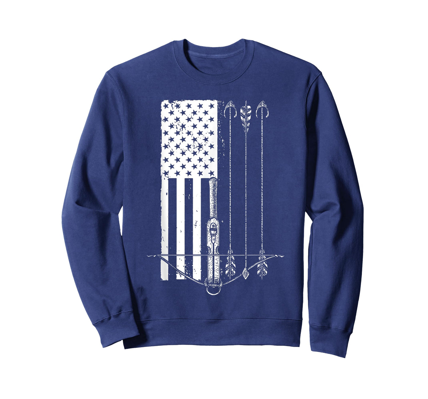 Cool Crossbow For Men Women Arrow Bow Hunting American Flag T-Shirt