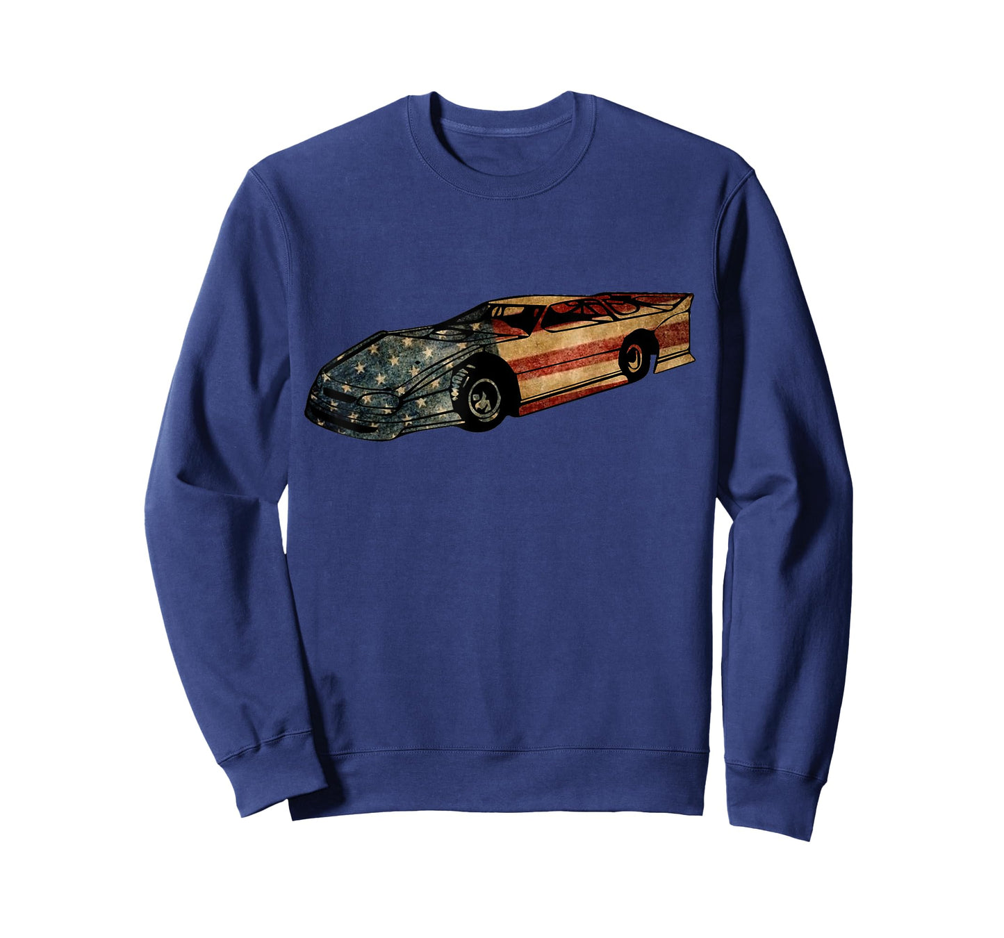 Late Model Dirt Track Racing American Flag Vintage Looking T-Shirt