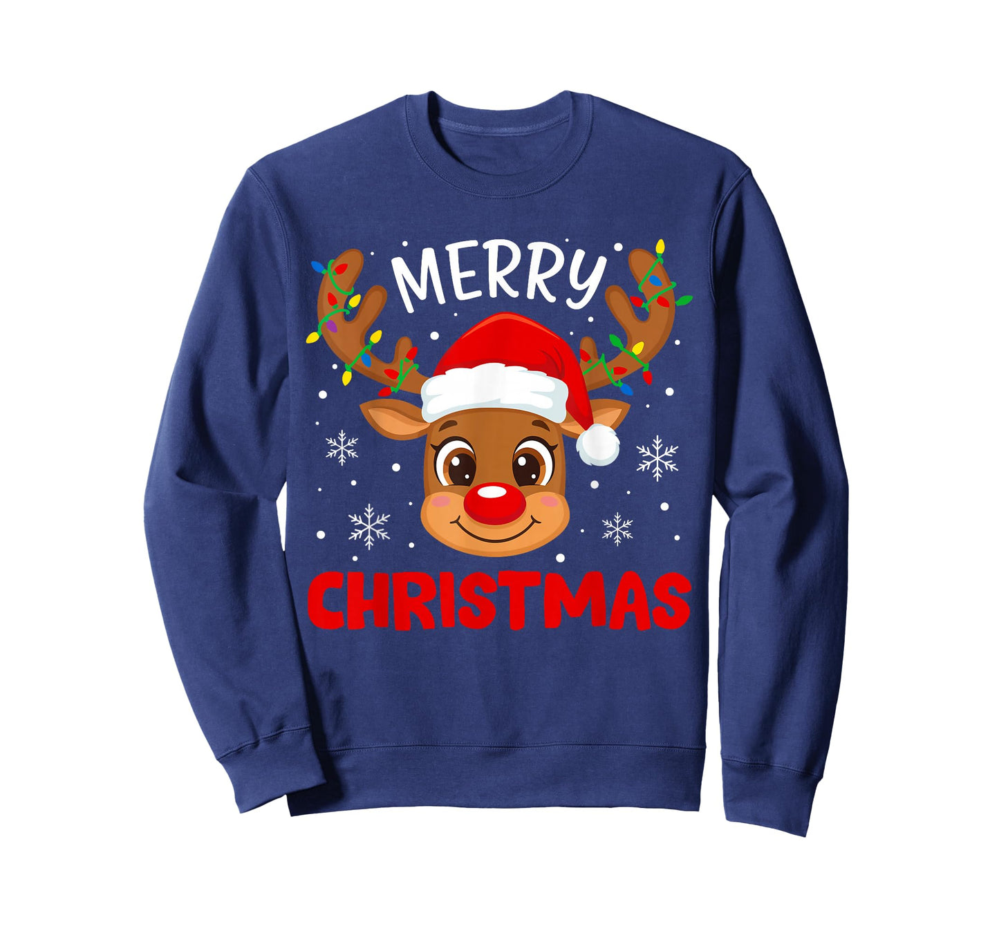 Merry Christmas Reindeer Brown Deer Xmas Family Matching T-Shirt