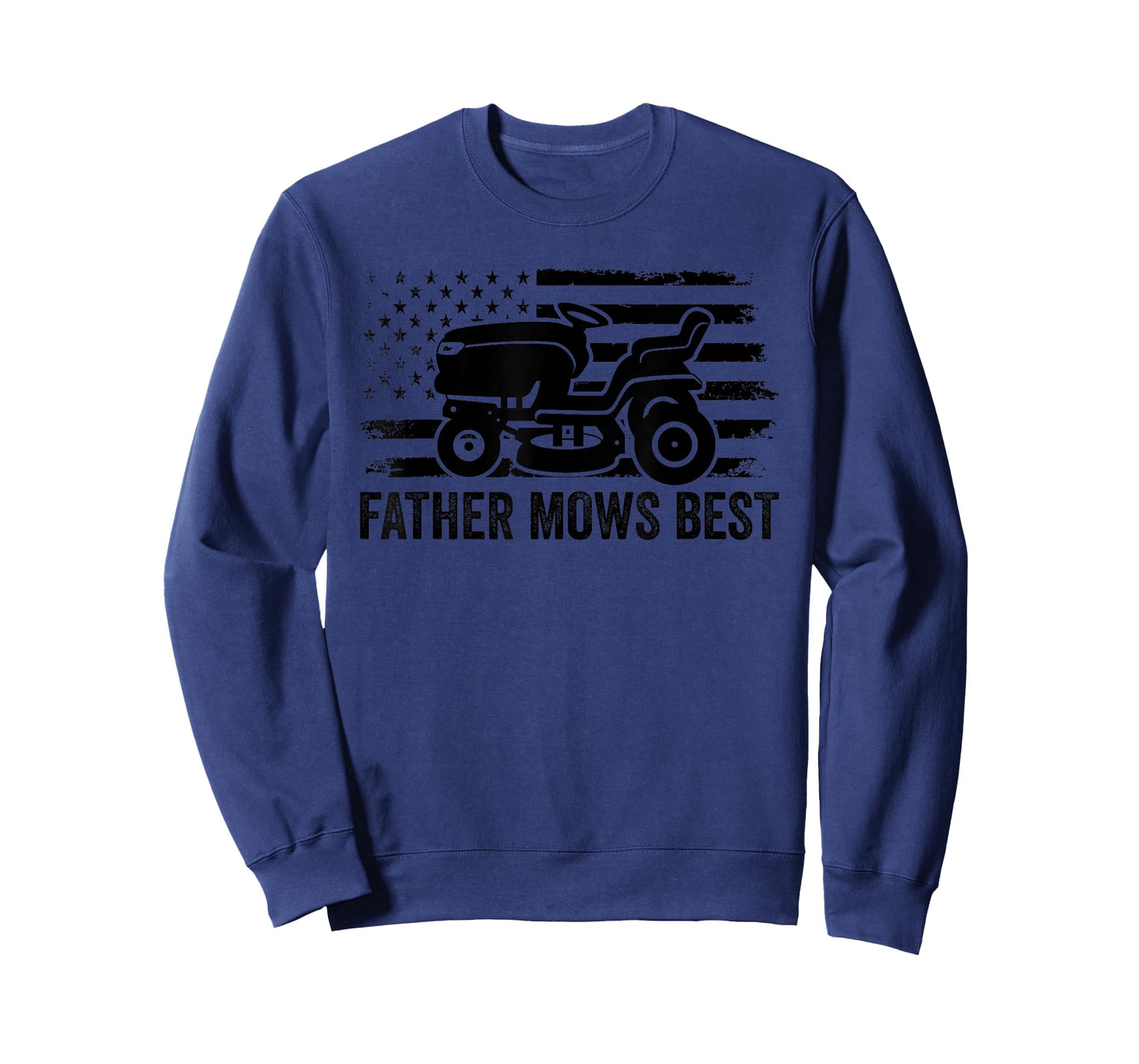 Father Mows Best Lawn Care Dad Mowing Patriotic Father's Day T-Shirt
