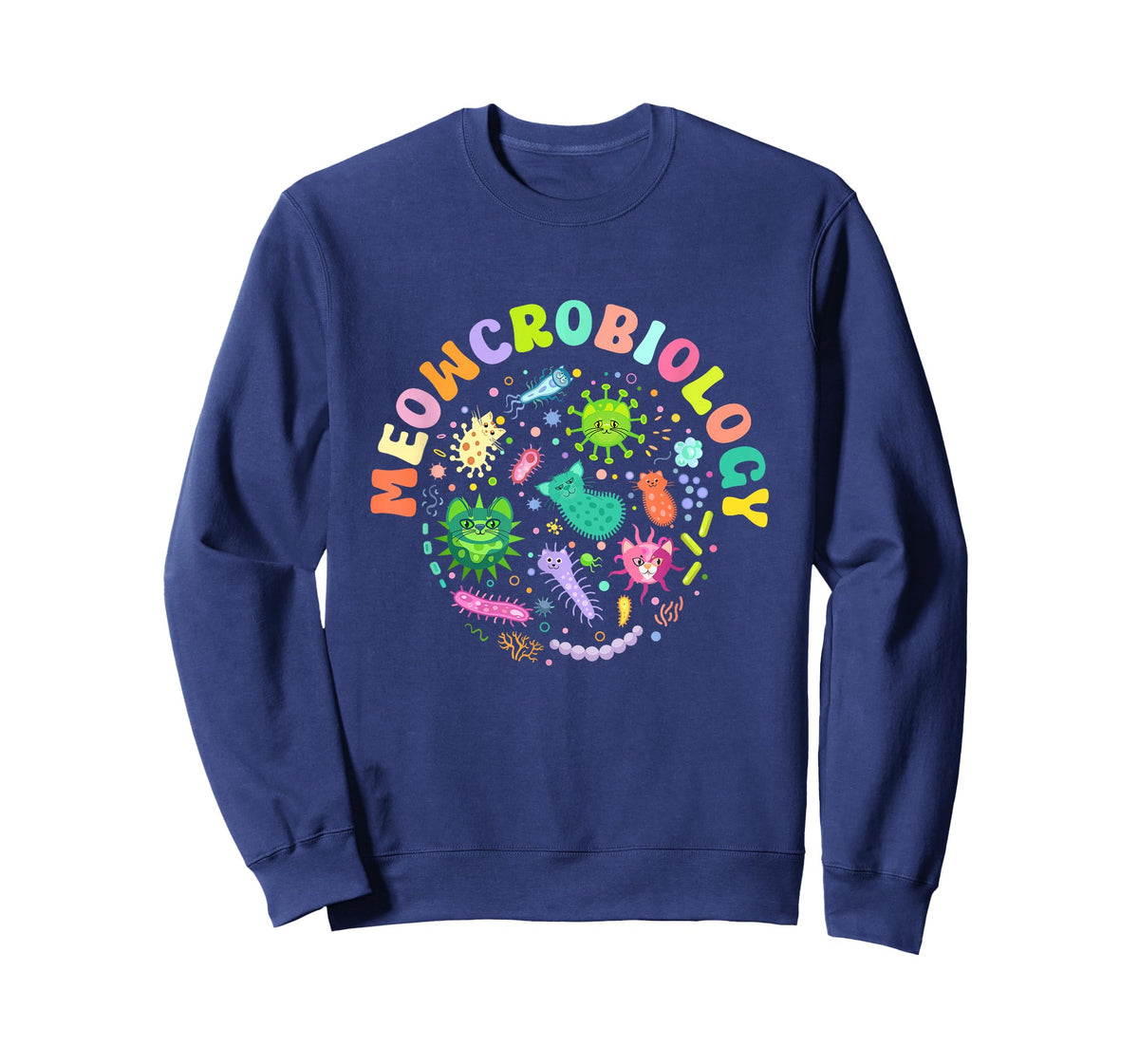 Meowcrobiology Funny Cats Microbiology Science Teacher T-Shirt