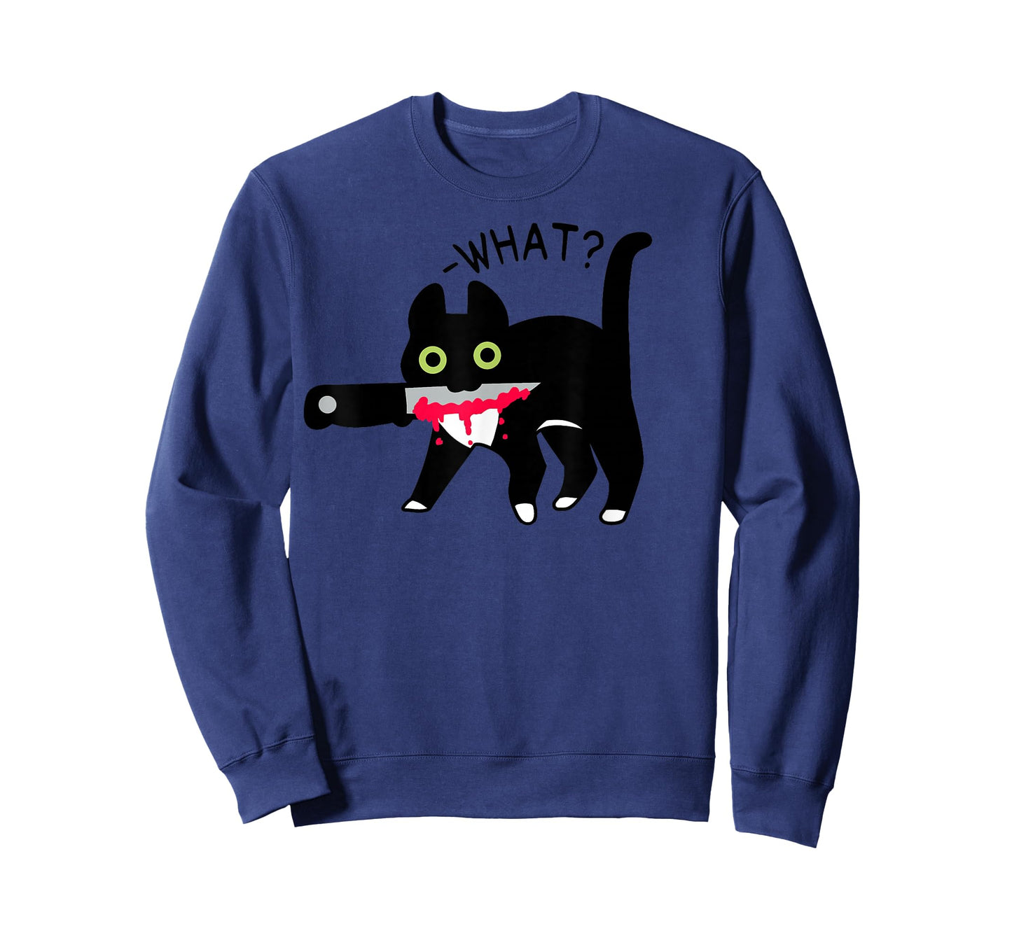 Cat What? Murderous Tuxedo Cat with Knife Halloween Costume T-Shirt