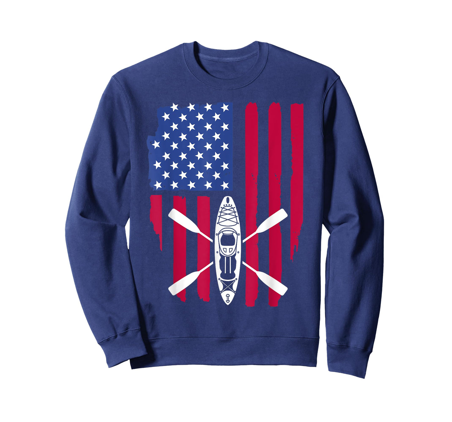 Cool Kayaking For Men Women Kayak Fishing USA American Flag T-Shirt