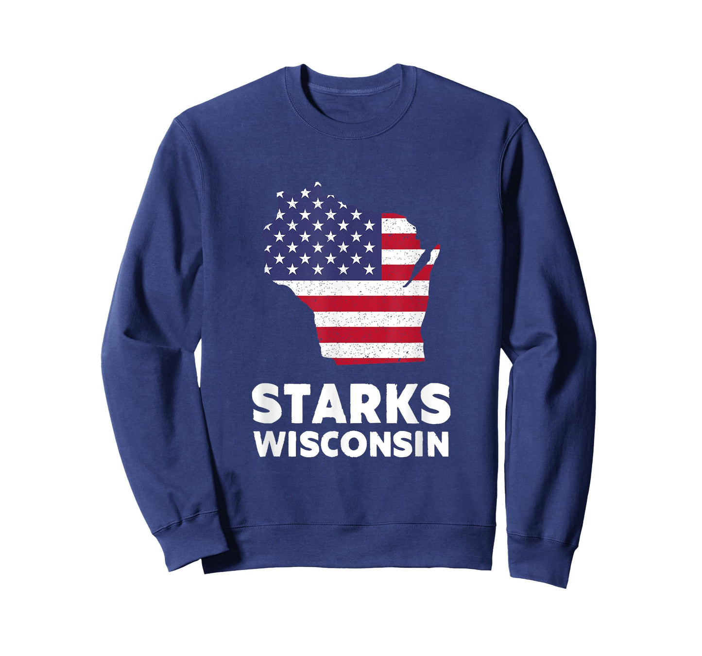 Distressed Patriotic USA Flag Starks, Wisconsin Women Men T-Shirt