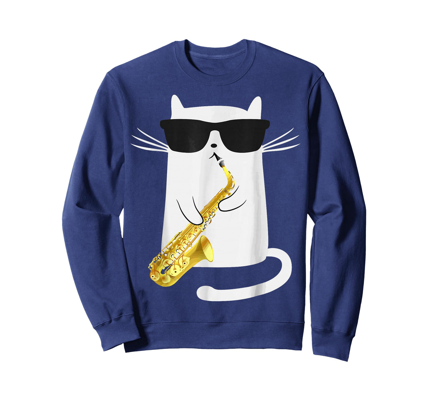 Funny Cat Playing Saxophone For Jazz Musician Saxophonist T-Shirt